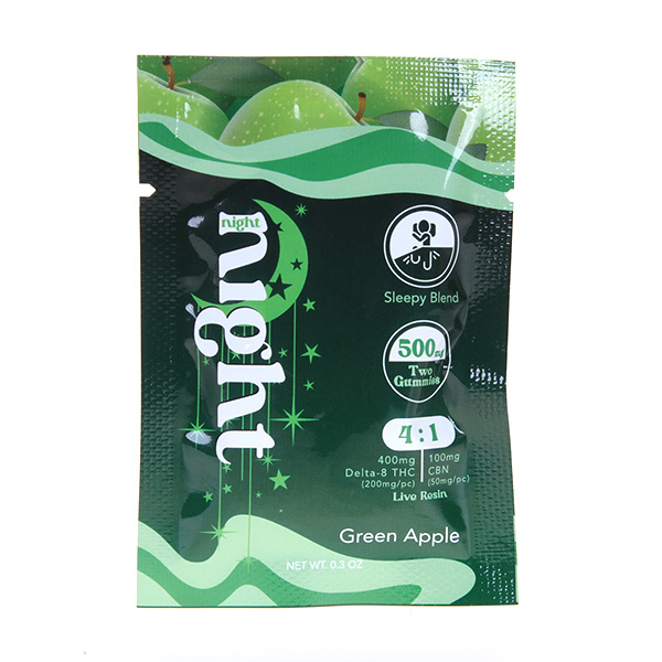 night night 2ct 500mg gummies green apple