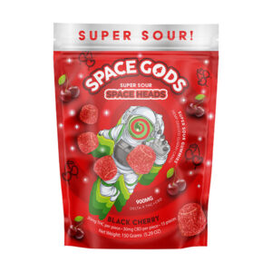 space gods super sour space heads gummies 900mg black cherry