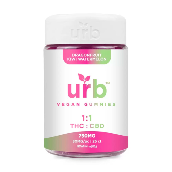urb 1 1 thc cbd vegan gummies dragonfruit kiwi watermelon