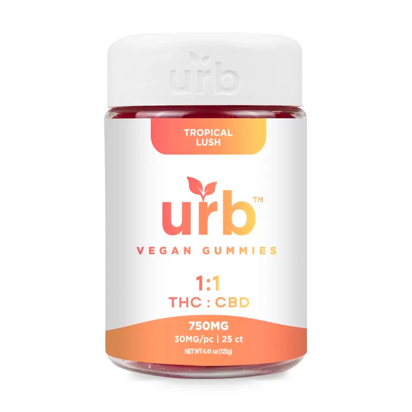 urb 1 1 thc cbd vegan gummies tropical lush