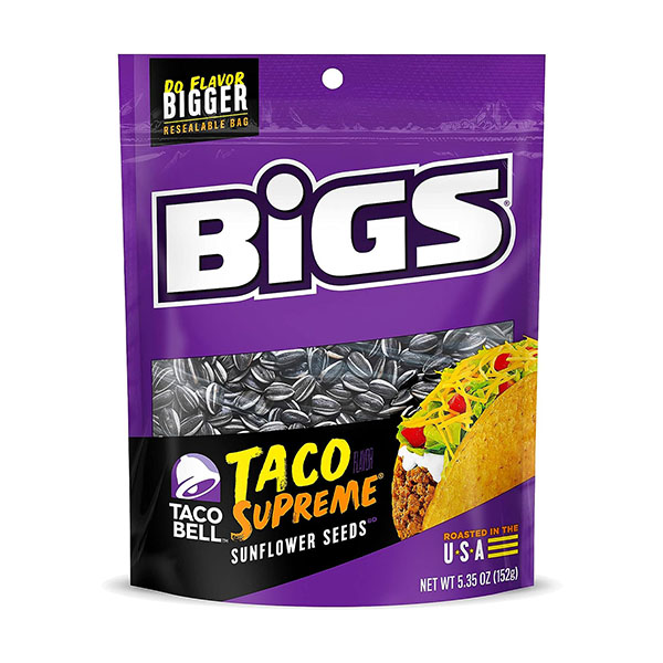 bigs sunflower seeds taco bell taco supreme