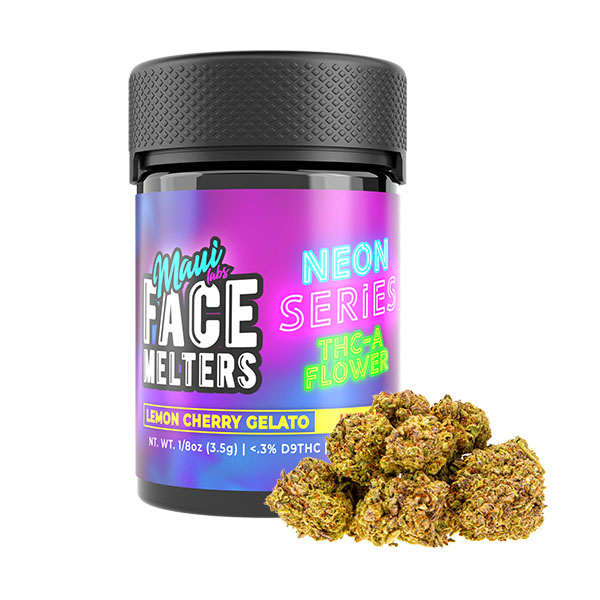 maui-labs-face-melters-neon-series-THCA-3.5G-flower-lemon-cherry-gelato maui labs face melters neon series thca 3.5g flower lemon cherry gelato