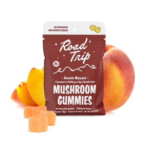 road trip amanita muscaria mushroom gummies 3500mg peach