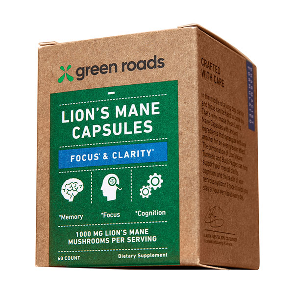 Green Roads Lion’s Mane Focus &amp; Clarity Mushroom Capsules | 60 Count