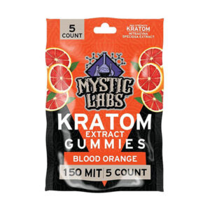 mystic labs kratom gummies 150mit 5ct blood orange