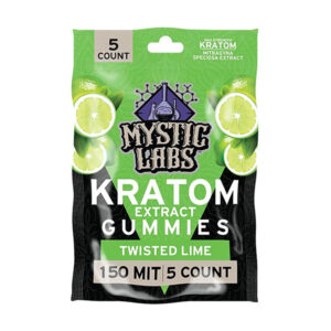 mystic labs kratom gummies 150mit 5ct twisted lime