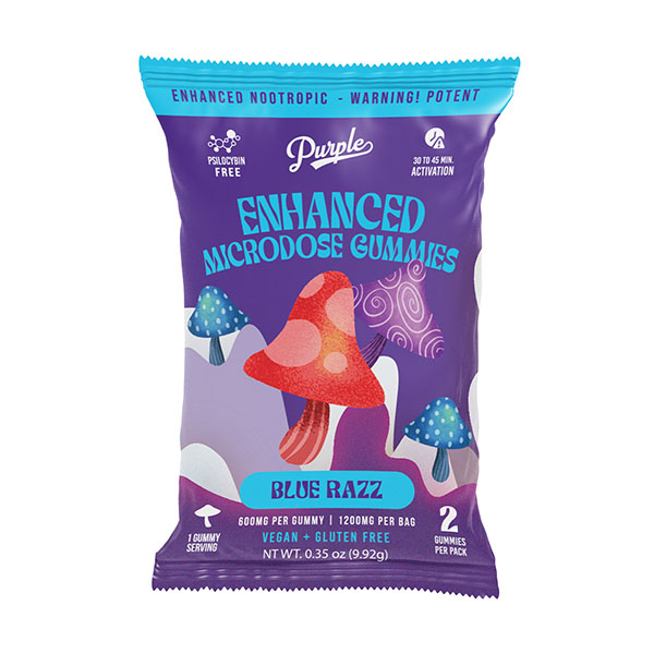 Purple Enhanced Micro Dose Gummies | (2ct) 1200mg - Delta 8 Resellers
