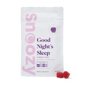 snoozy bedtime gummies thc free 20ct raspberry