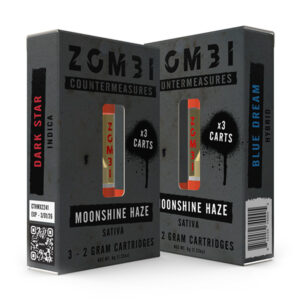 zombi countermeasures 3x2g cartridge dark star moonshine haze blue dream