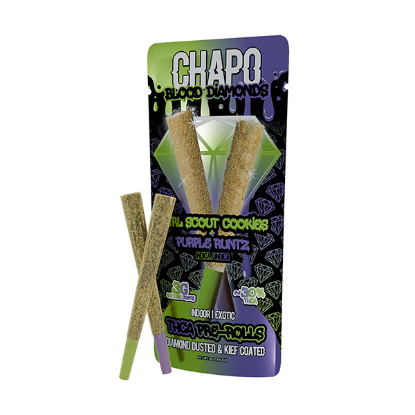 chapo blood diamonds 3g duo thca pre rolls girl scout cookies purple runtz