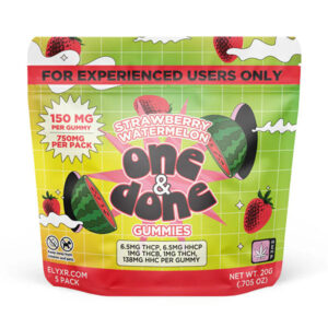 elyxr one and done 750mg 5ct gummies strawberry watermelon