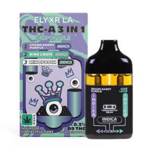 elyxr thca 3 in 1 disposable grand daddy purple king louis