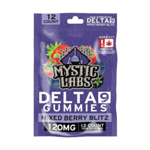 mystic labs d9 gummies 120mg 12ct mixed berry blitz