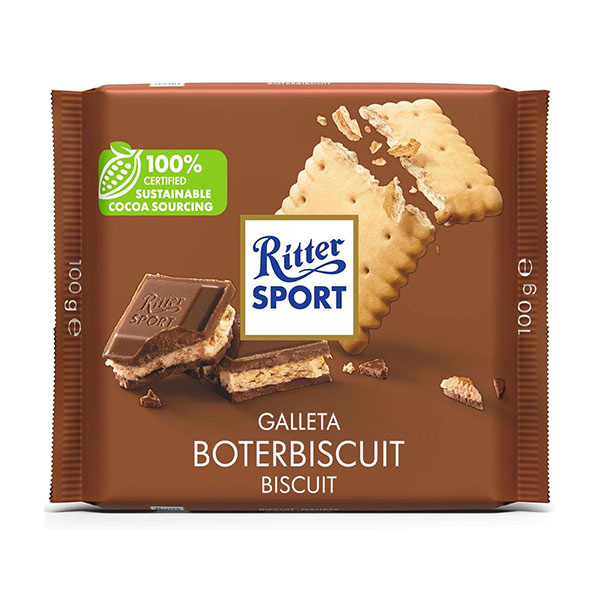 ritter sport chocolate bar butter biscuit