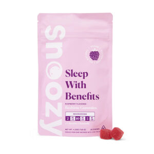 snoozy bedtime microdose gummies 20ct raspberry