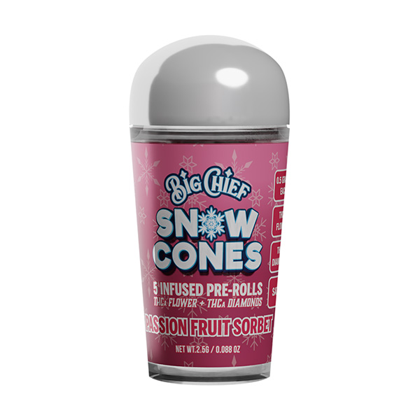big-chief-snow-cones-thca-2.5g-pre-rolls-passion-fruit-sorbet big chief snow cones thca 2.5g pre rolls passion fruit sorbet