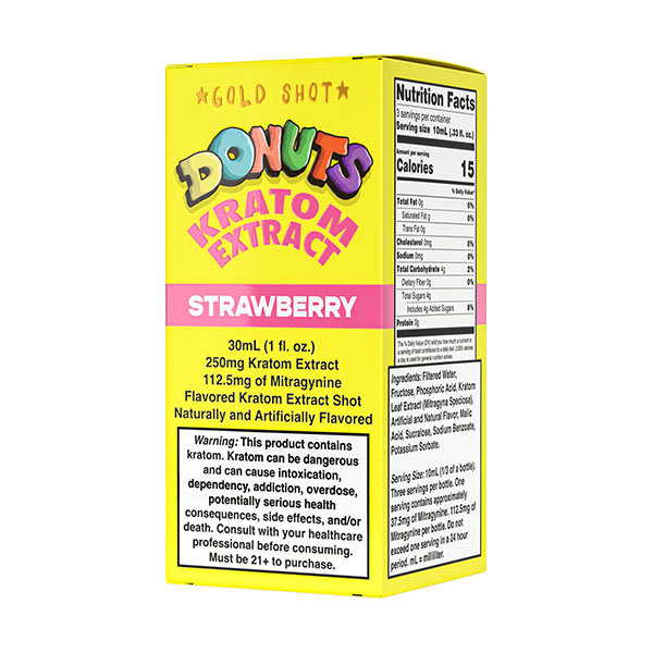 donuts gold shot kratom extract 30ml strawberry