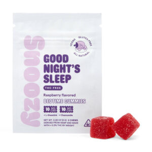 snoozy bedtime gummies thc free 2ct raspberry new