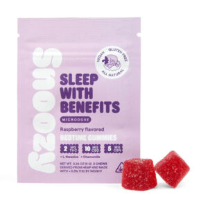 snoozy bedtime microdose gummies 2ct raspberry new