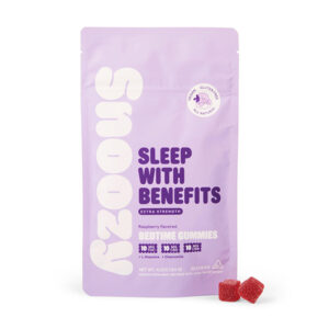 snoozy extra strength bedtime gummies 20ct raspberry new