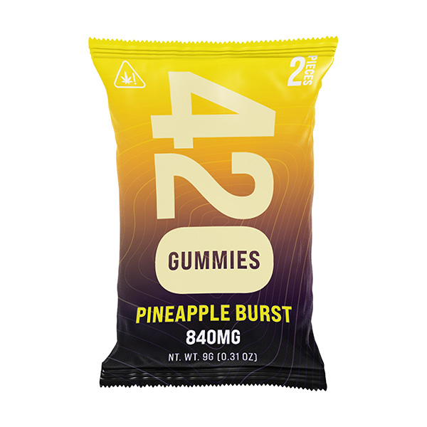 flying monkey 420 840mg 2ct gummies pineapple burst