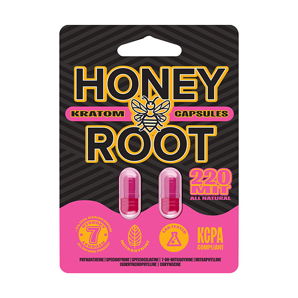 honeyroot 220mit 2ct kratom capsules