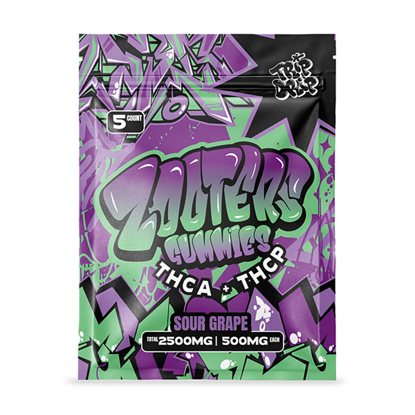 trip drip zooters thca thcp 2500mg gummies sour grape