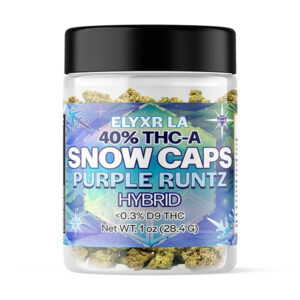 elyxr thca snow caps 28g flower purple runtz