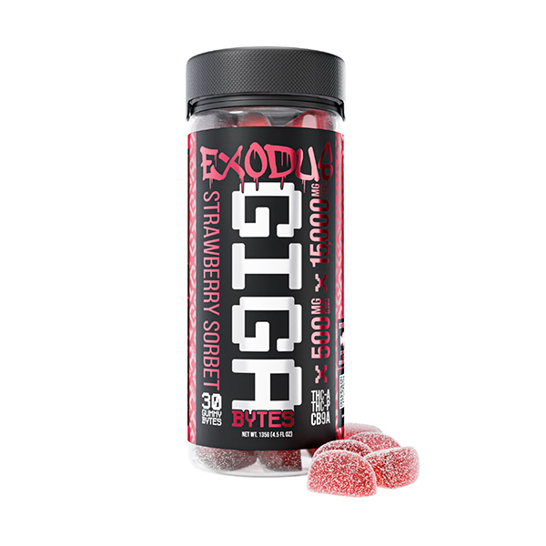 exodus giga bytes 15000mg gummies strawberry sorbet