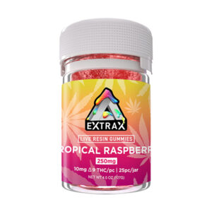 extrax live resin d9 250mg gummies tropical raspberry