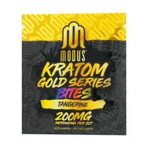 modous kratom gold series bites gummies 2ct tangerine