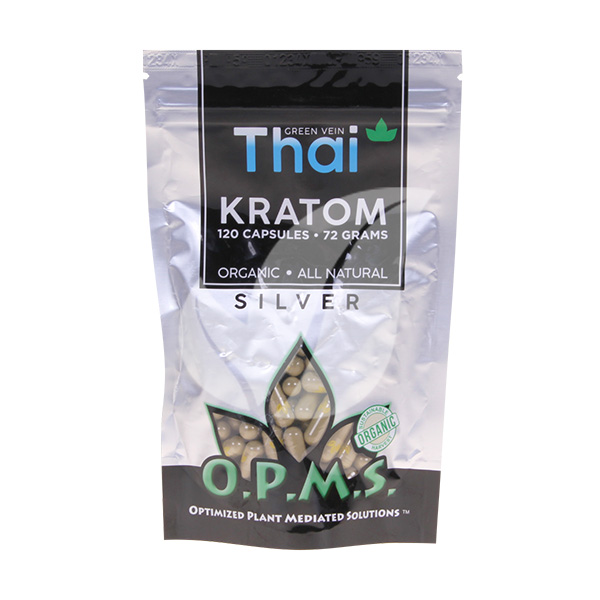 opms silver green vein thai kratom capsules 120ct