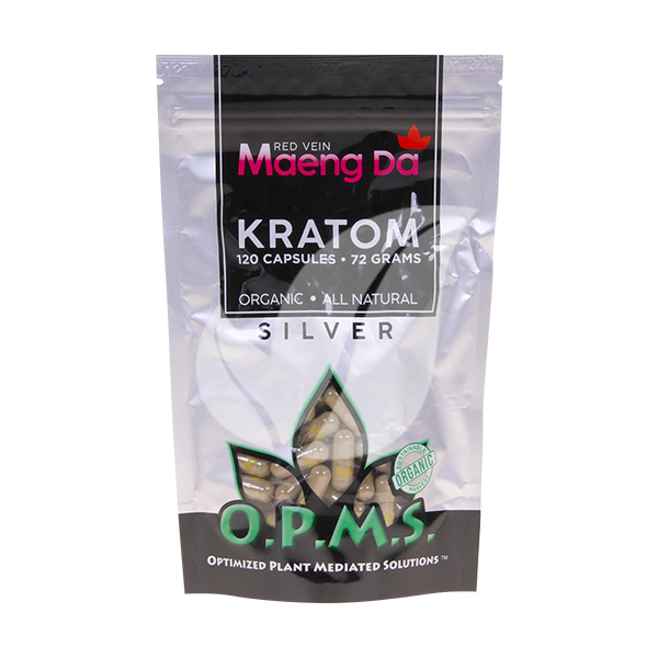 opms silver red vein maeng da kratom capsules 120ct