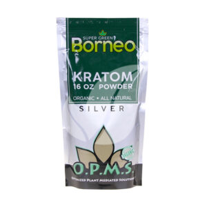 opms silver super green borneo kratom powder 16oz