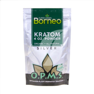 opms silver super green borneo kratom powder 4oz