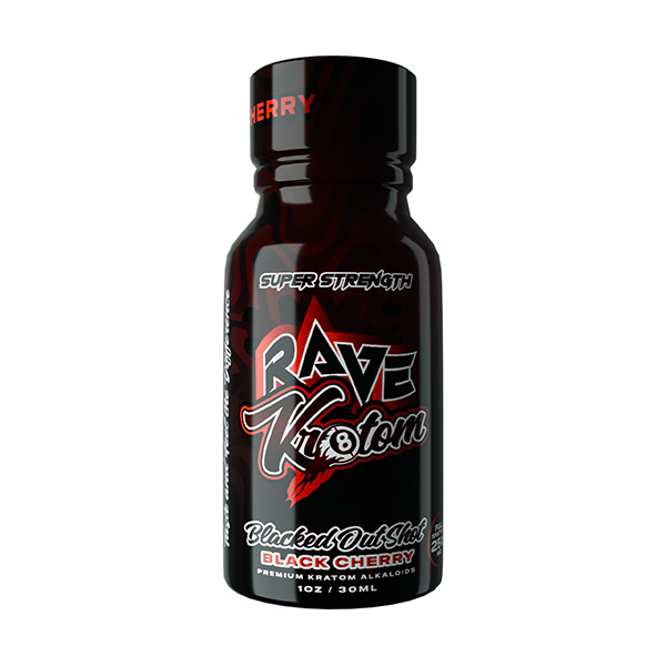 rave kratom blacked out shot 30ml black cherry1