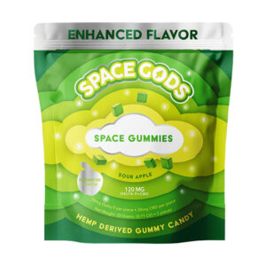 space gods space gummies 120mg 2pc sour apple