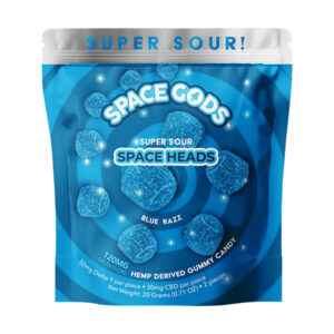 space gods space heads 900mg 2pc gummies blue razz