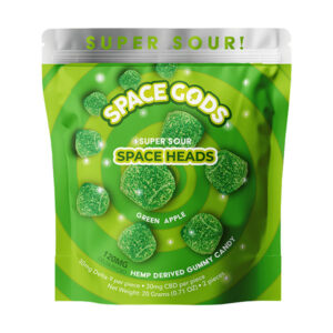 space gods space heads 900mg 2pc gummies green apple