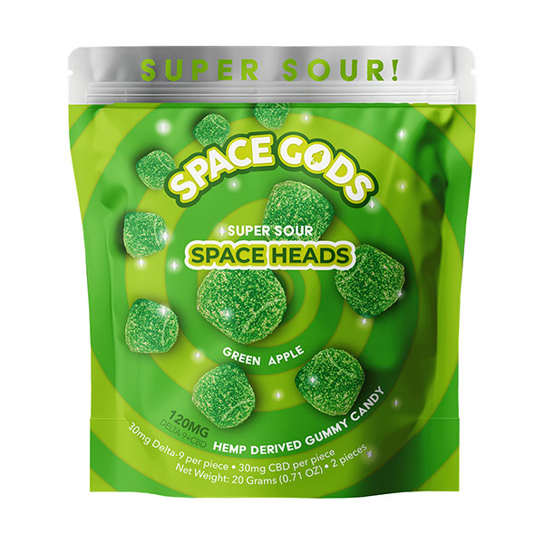 Space Gods Sour Space Heads D9:CBD Gummies | (2ct) 120mg