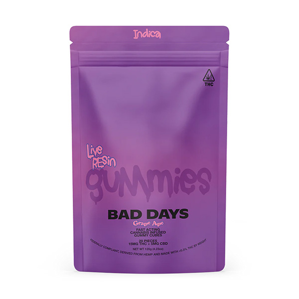 bad-days-live-resin-gummies-20ct-GRAPE-APE bad days live resin gummies 20ct grape ape