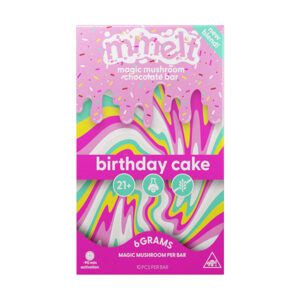 cali mmelt mushroom chocolate bar 6g birthday cake