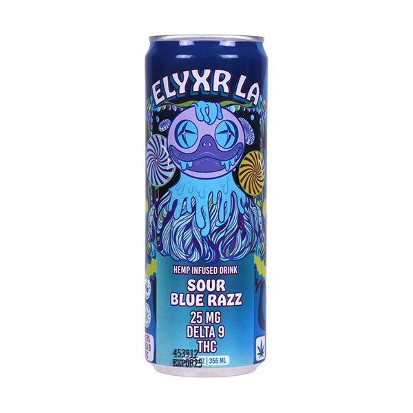 elyxr la hemp drink 25mg d9 355ml sour blue razz