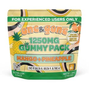 elyxr la one and gone 1250mg 5ct gummies mango pineapple