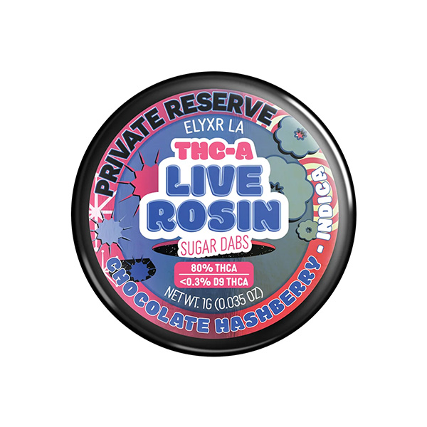 elyxr-la-thca-private-reserve-live-rosin-sugar-dabs-1g-chocolate-hashberry elyxr la thca private reserve live rosin sugar dabs 1g chocolate hashberry