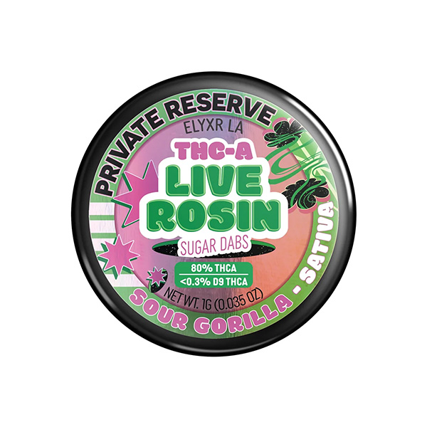 elyxr-la-thca-private-reserve-live-rosin-sugar-dabs-1g-sour-gorilla elyxr la thca private reserve live rosin sugar dabs 1g sour gorilla