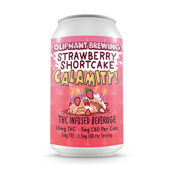 oliphant brewing 12oz thc infused drink strawberry shortcake calamity