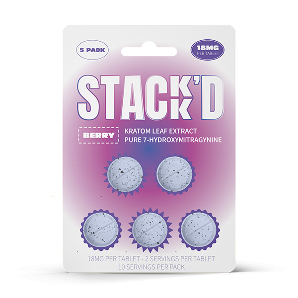 stackd kratom tablets 5ct berry