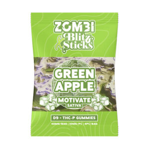 zombi x blitz sticks gummies 4x10mg green apple