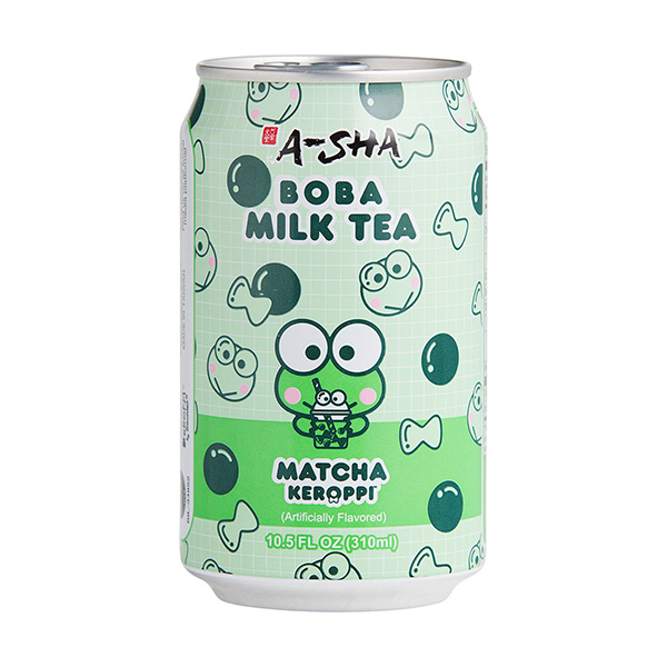 a sha keroppi matcha boba milk tea